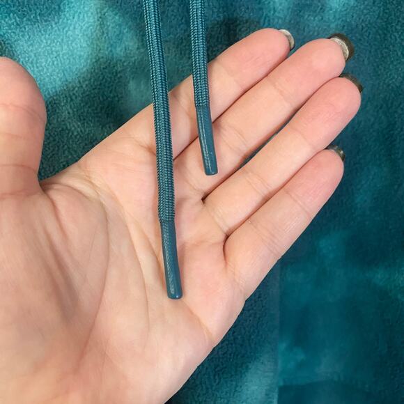 Old Navy Funnel-Neck Cropped Microfleece Sweatshirt White Teal Tie Dye Sz XXL - Picture 6 of 10